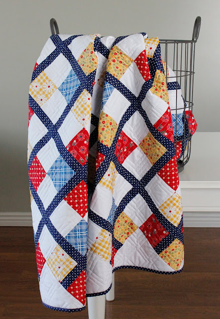 Preppy - an argyle inspired free quilt pattern by A Bright Corner