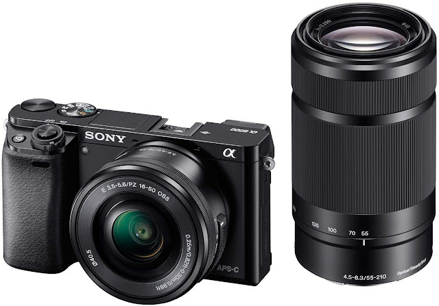 Sony Alpha A6000Y 24.3MP Digital SLR Camera (Black) + 16-50mm Lens + 55-210mm Lens, 16GB Memory Card + Micro HDMI Cable Inside and Camera Bag