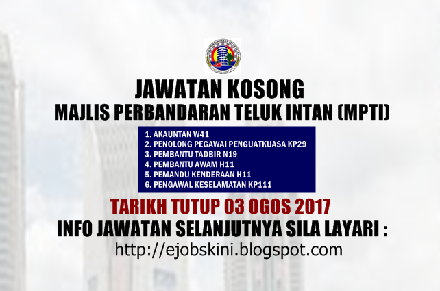 Jawatan Kosong Majlis Perbandaran Teluk Intan (MPTI) - 03 ...