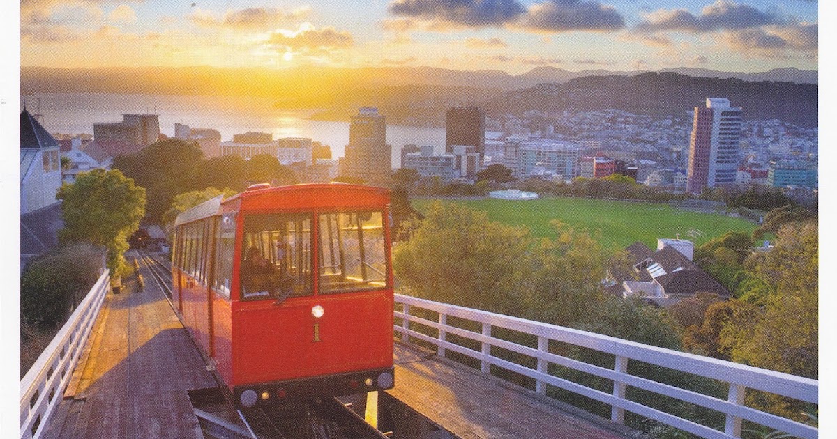One Postcard a Day Wellington Cable Car at Sunrise, New Zealand