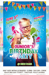 birthday party creative poster flyers