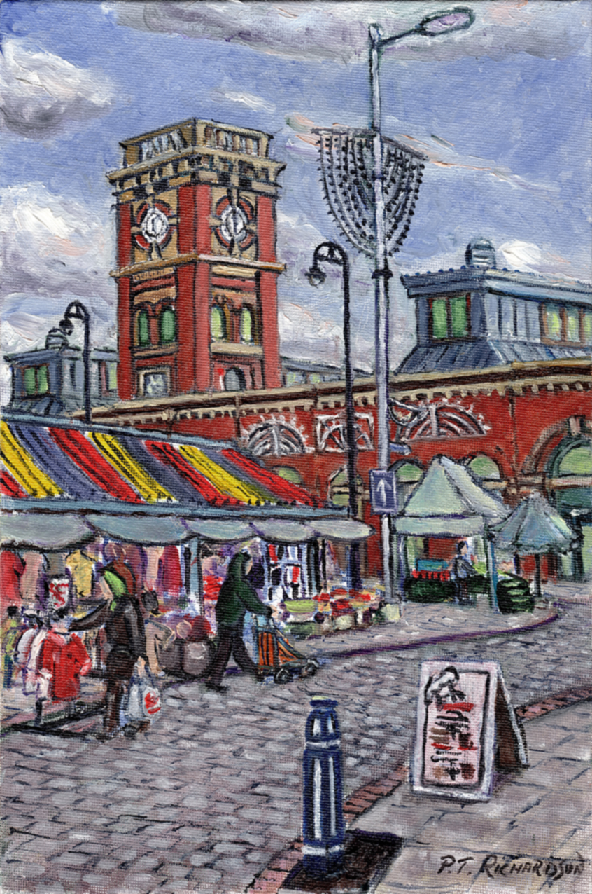 Art Student UK Finished, varnished and scanned "Ashton Market 2"