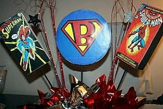 Fiestas Infantiles, Decoracion Superman, Centros de Mesa