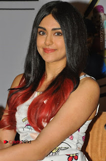 Bollywood Actress Adah Sharma Pos in White Printed Short Dress at OPPO F3 Plus Selfie Expert Mobile Launch  0003