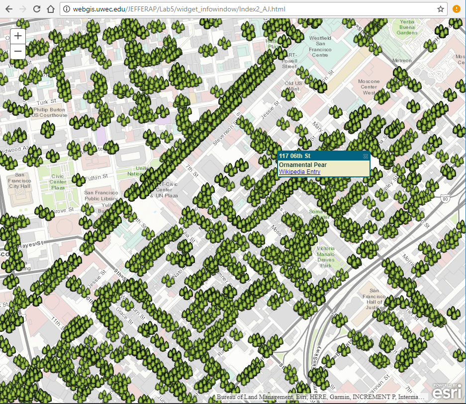 Geography 455: Web GIS: Web GIS Lab 5: ArcGIS API for JavaScript 1