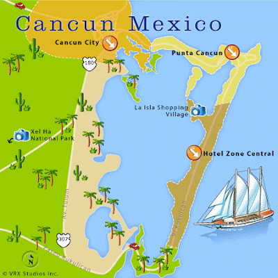 Map of Cancun City Area