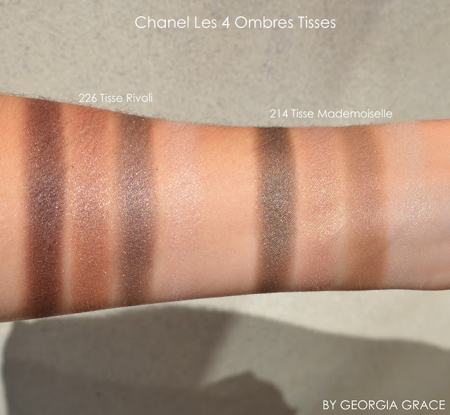 Chanel Les 4 Ombres Eyeshadow Quads Swatches of All Shades | By Georgia  Grace