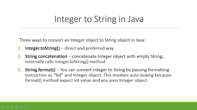 Java - How to convert from Integer to String? | Java Environment