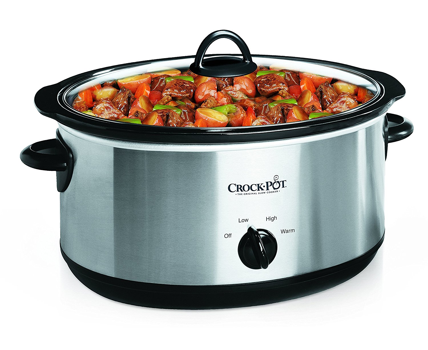 CrockPot 7Quart Oval Manual Slow Cooker, Stainless Steel (SCV700SS