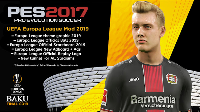 PES 2017 UEFA Europa League Mod 2018/2019 ~ Micano4u | PES Patch | FIFA Patch | Games