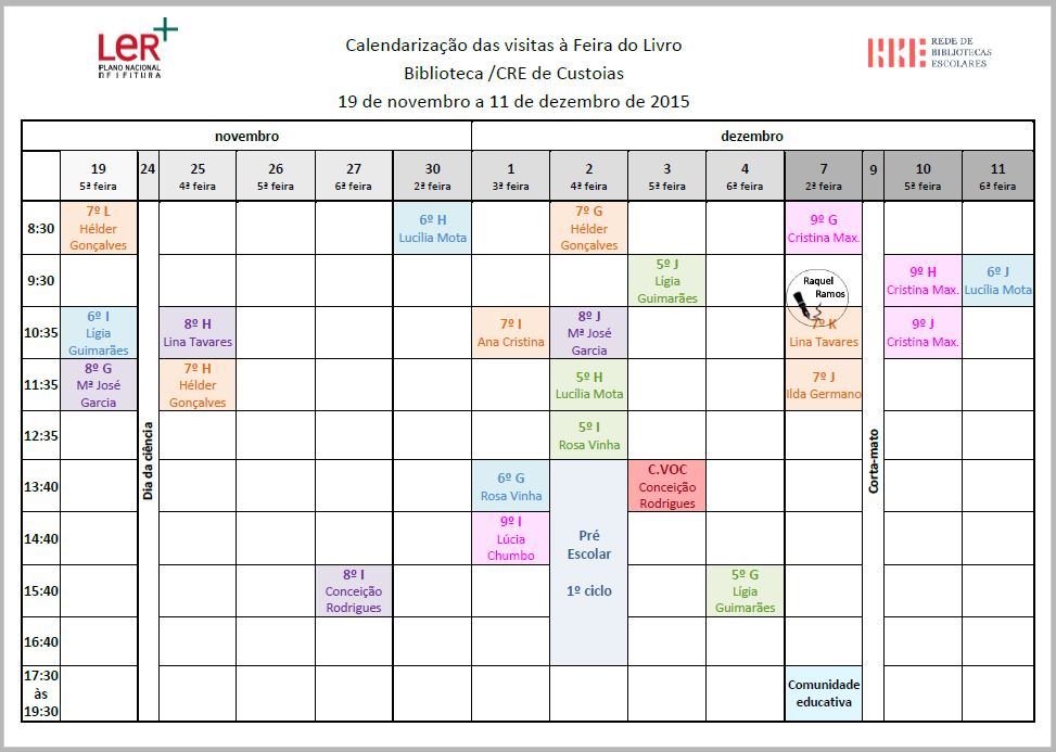 Santiagobibe: Feira do livro e animação da leitura- cronograma de visitas