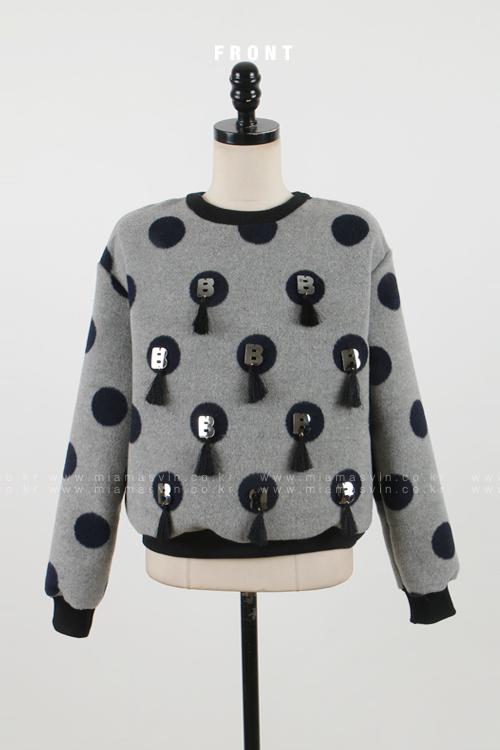 [Miamasvin] Dotted Knit Sweater with Embellishments KSTYLICK Latest