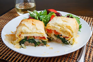Lamb Exohiko (Lamb, Spinach and Cheese Stuffed Phyllo Parcels)