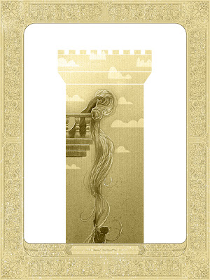 “Rapunzel” Once Upon A Time Gold Variant Screen Print by Kevin Tong