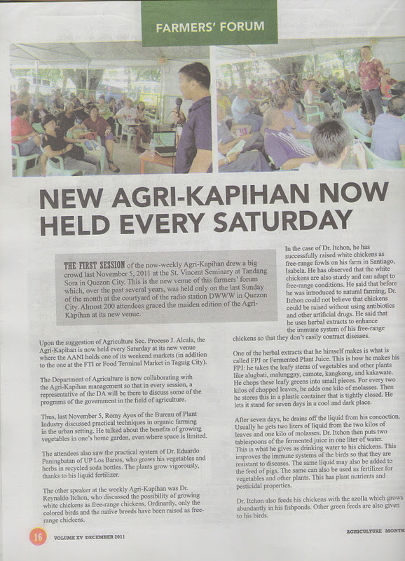 Spread Organic Agriculture in the Philippines Agriculture Magazine