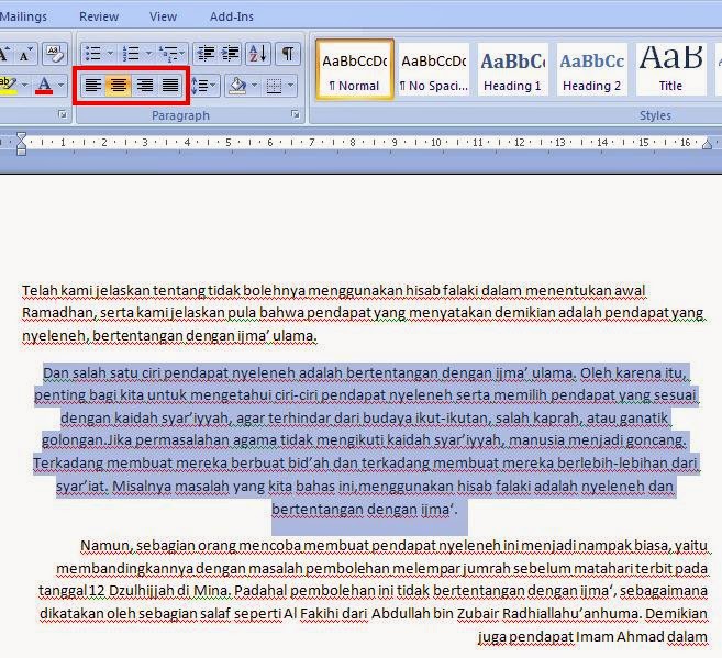 Untuk Mengatur Rata Kiri Teks Menggunakan Berbagai Teks