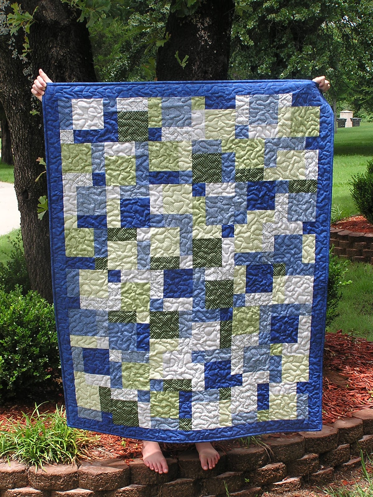 The Fleming's Nine A Blue and Green Quilt
