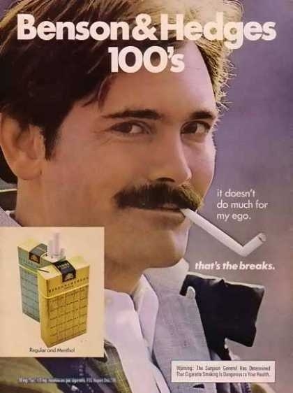 Vintage Everyday 1970s Pornstache Cigarette Ads