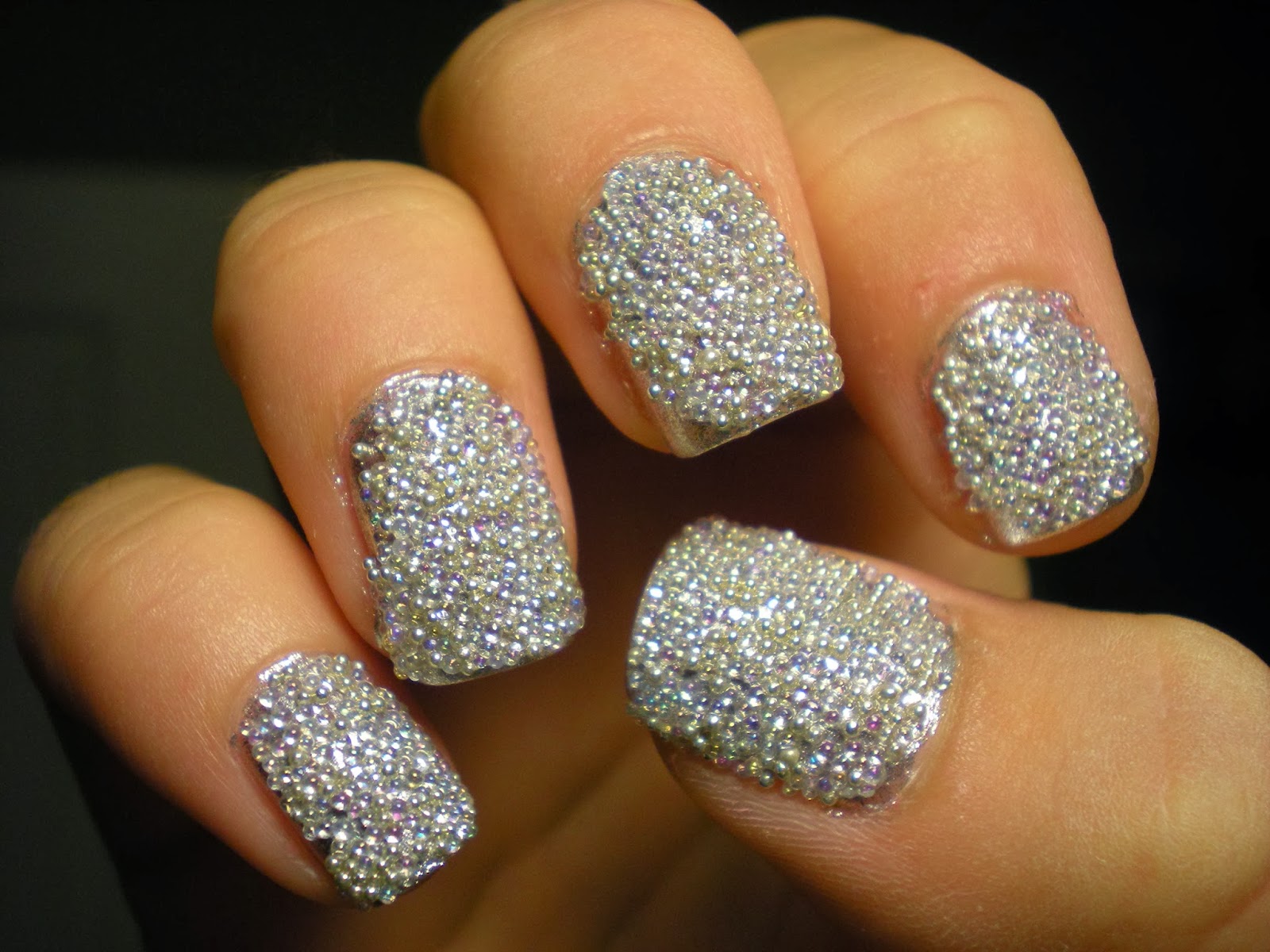 Metallic Maria: Caviar Nails