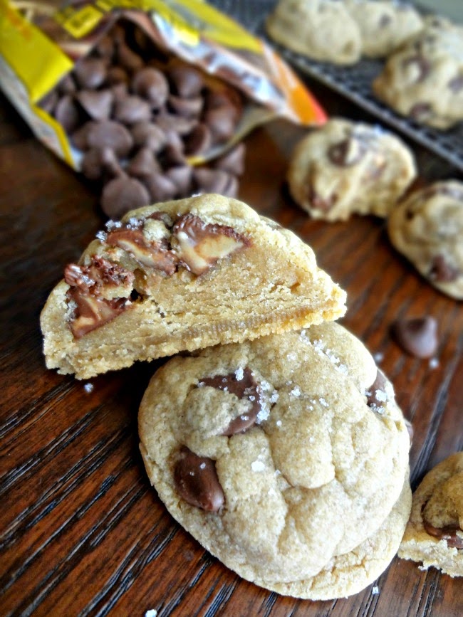 Puffy Peanut Butter Chocolate Chip Cookies