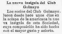 Sobre la insignia del Club golmayo, El Liberal, 6 de julio de 1928 (1)