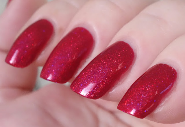 Lacquer Slacker Liz: Grace-full Nail Polish Scarlet Sparkles