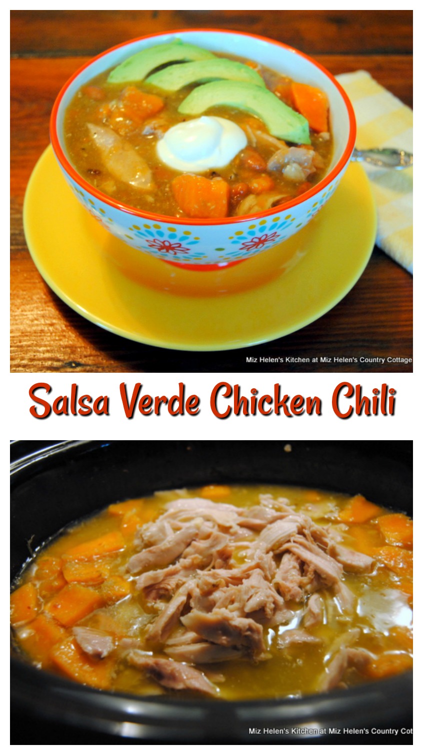 Slow Cooker Salsa Verde Chicken Chili