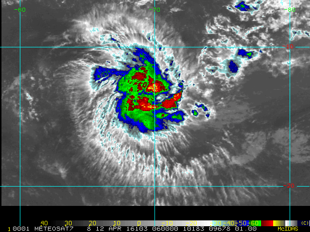 Images satellite tempête tropical Fantala