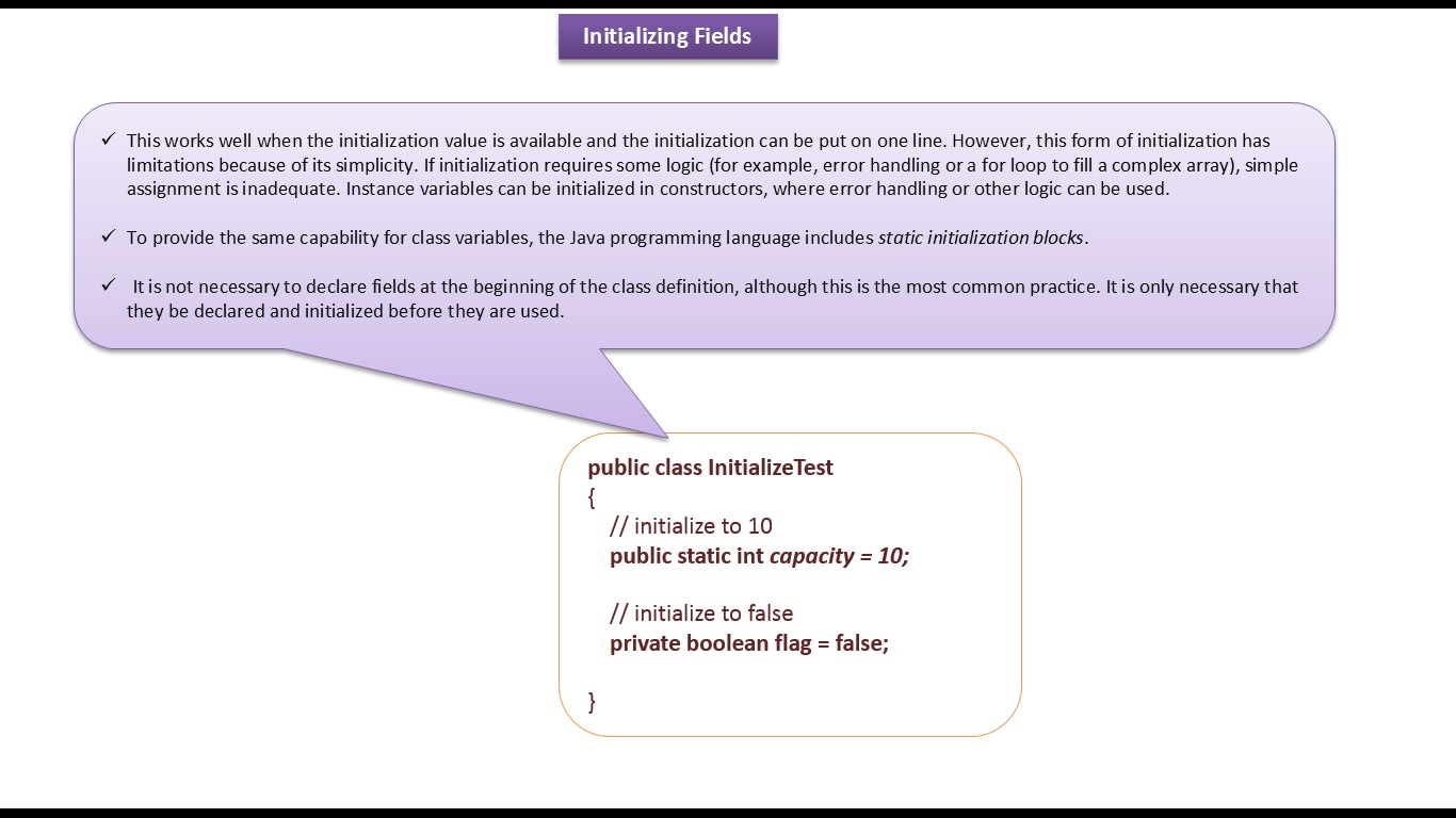 JAVA EE Java Tutorial Java initializing fields