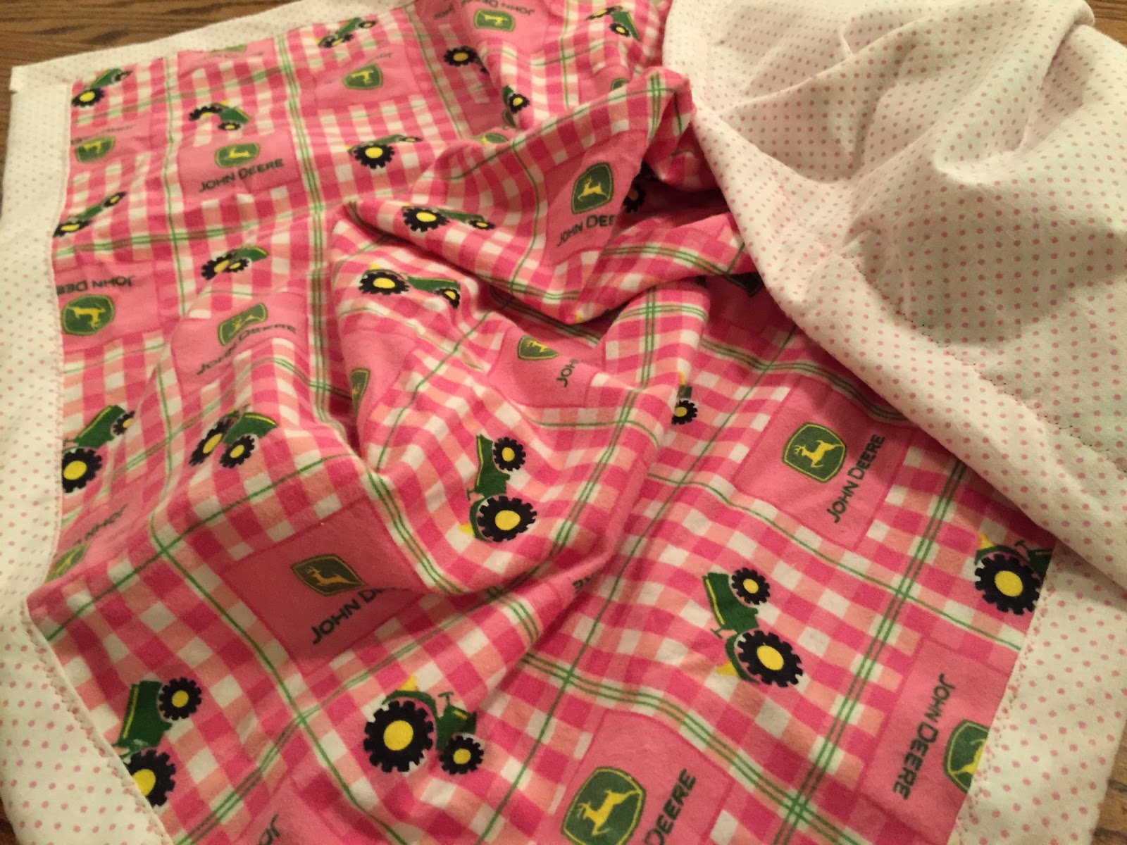 Deerecountry Quilts Baby Girl John Deere Receiving Blanket