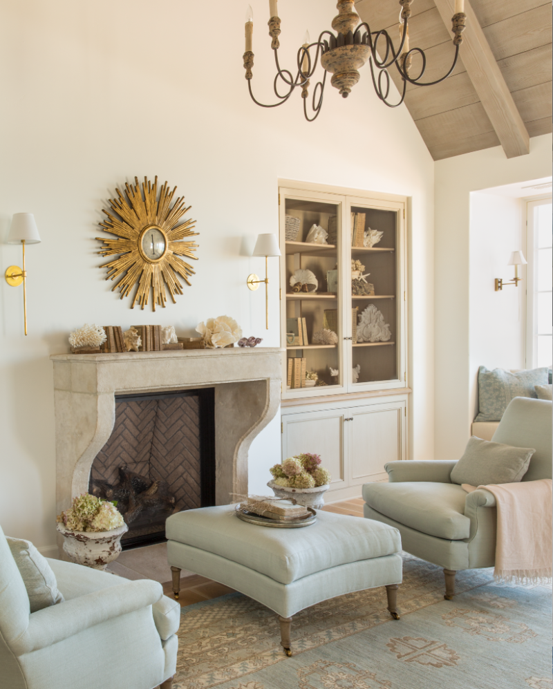 Breathtaking French Country modern farmhouse bedroom with fireplace by Giannetti Home - found on Hello Lovely Studio