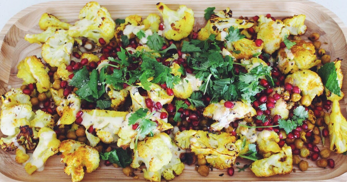 TURMERIC LEMON CAULIFLOWER CHICKPEA SALAD WITH CREAMY AIOLI DRESSING