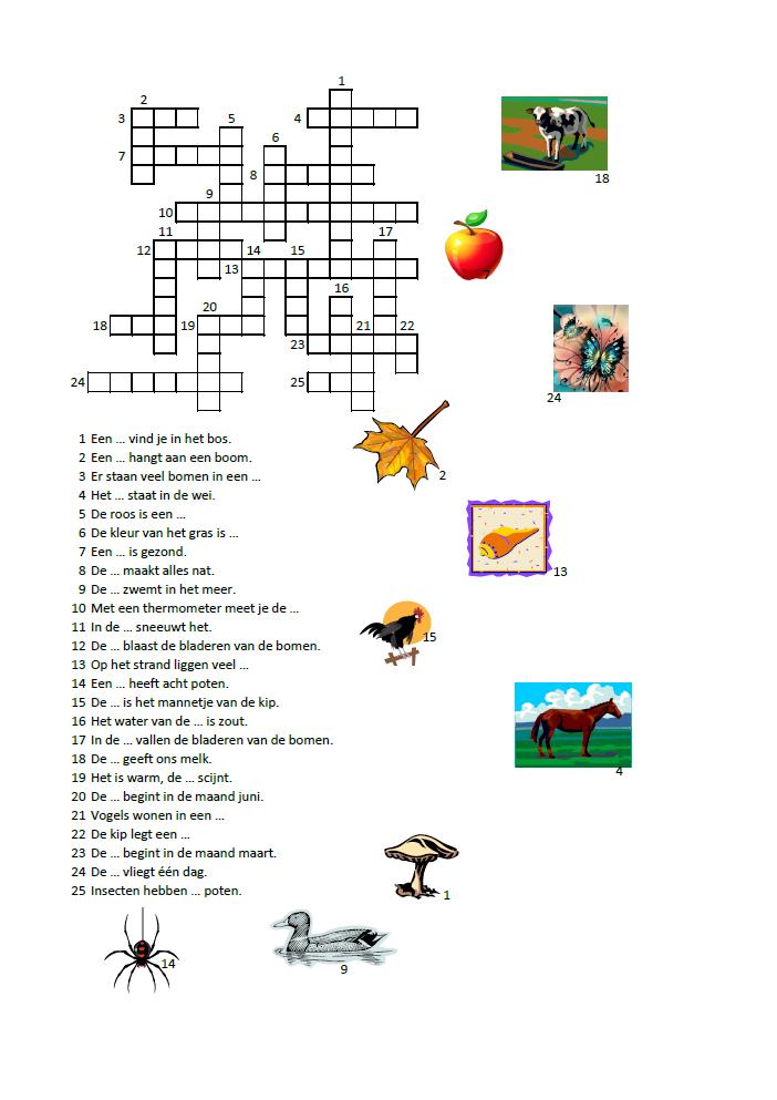 Spreek je Nederlands? Mots Croisés Dans la nature... Spreek je Nederlands? Mots Croisés Dans la nature...
