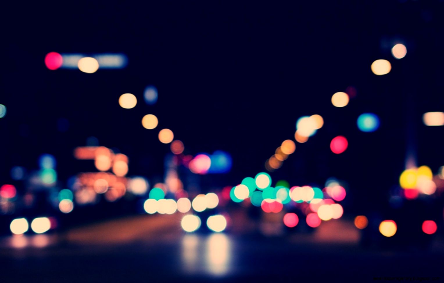 City Street Lights Night