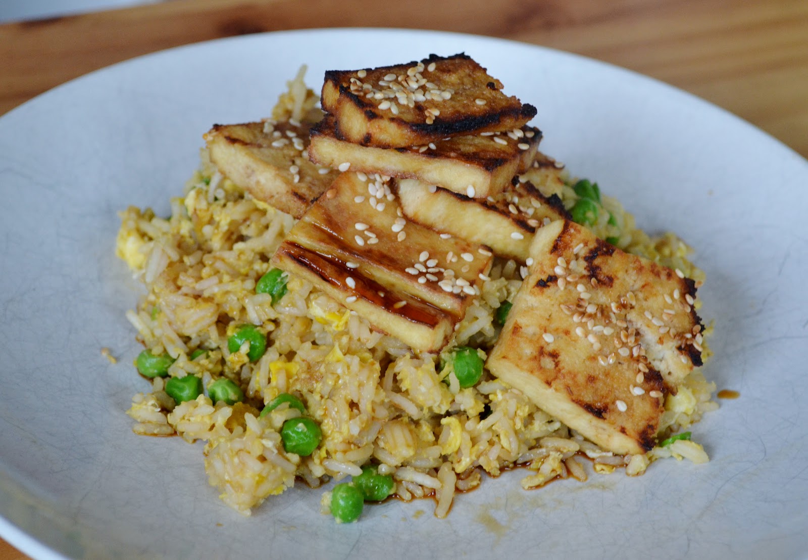 Porridge and Parsnips Sesame Tofu + Egg Fried Rice