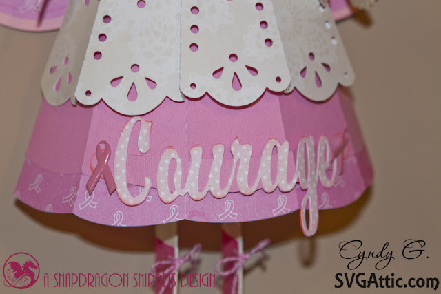 Close up of the banner "Courage"
