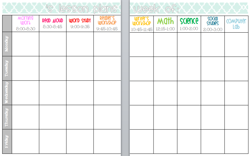 Elementary Organization Two Updated Lesson Plan Templates 