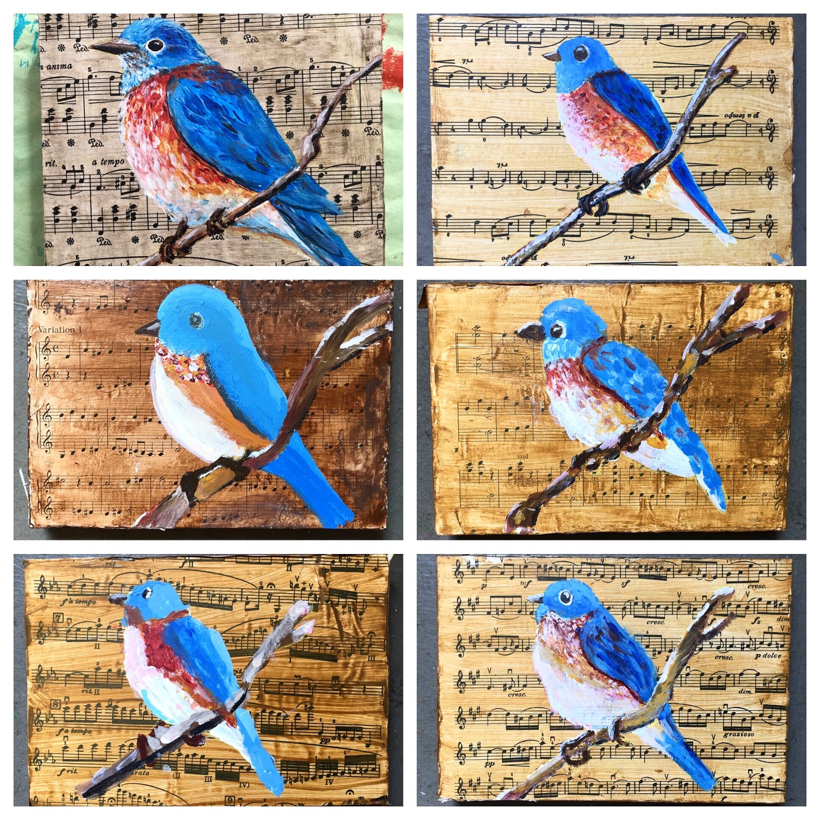 Art Room Britt: Acrylic Bluebird Mixed-Media