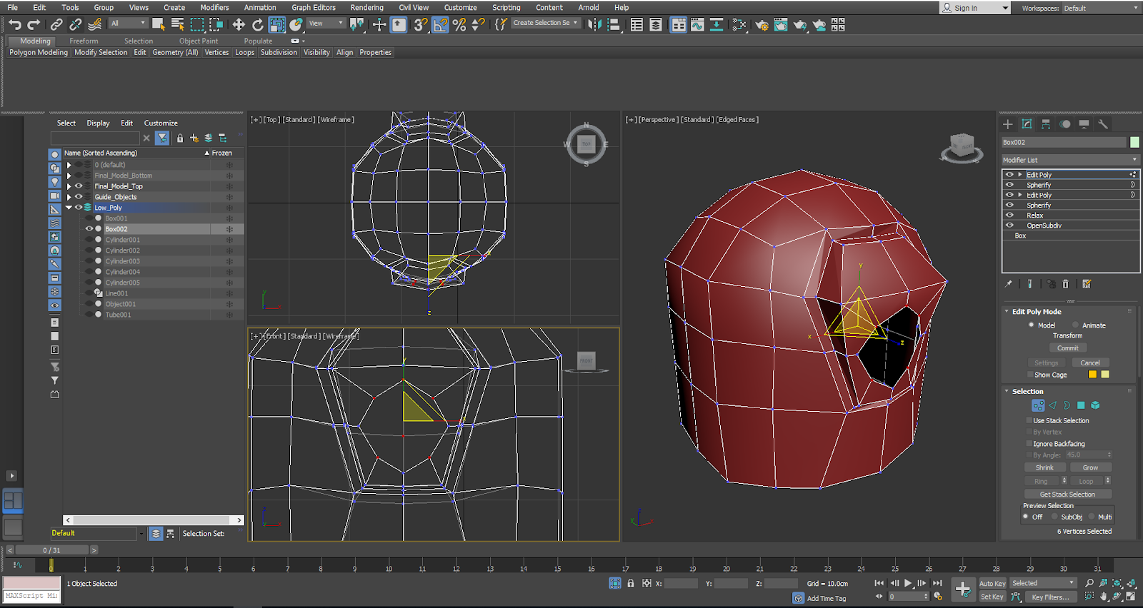 Jadyn H. 3D Modeling and Animation II: Creating the Eye Sockets