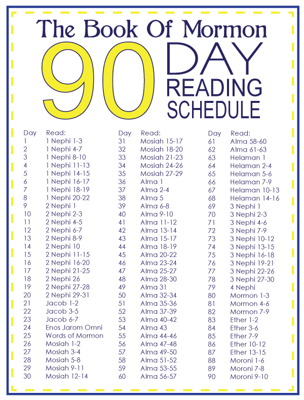 Someone In Mind: 30 Day and 90 Day Book Of Mormon Reading Schedules