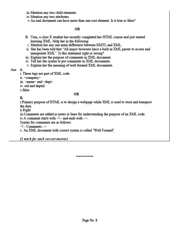 SAMPLE PAPER OF COMPUTER ISSUED BY CBSE CLASS 10 201819