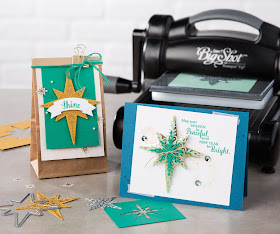 Stampin' Up! Star of Light Christmas Card with Starlight Thinlits from 2016 Stampin' Up! Holiday Catalog #stampinup