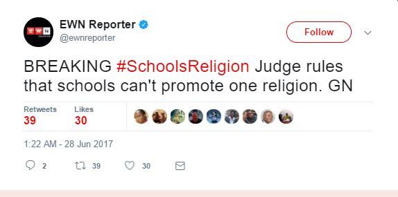 South African court orders schools to promote more than one religion