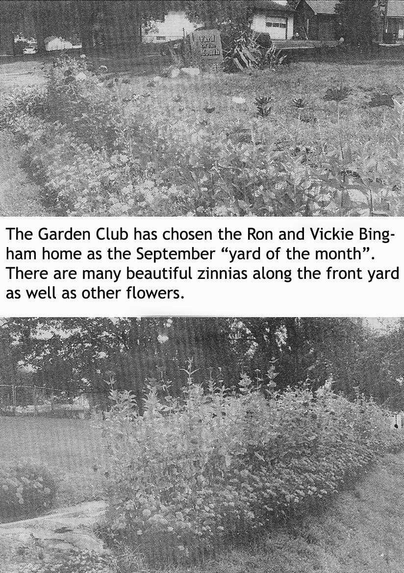 Russell (Iowa) Historical Society Wayside Garden Club's September Yard