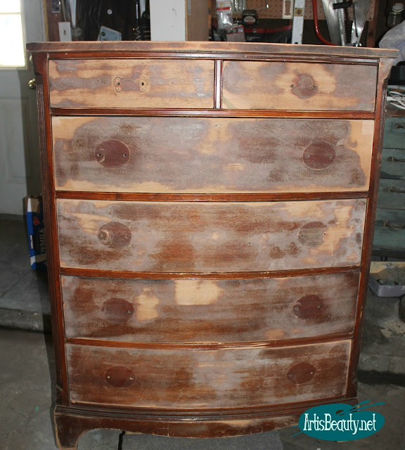 ART IS BEAUTY Bruised and Battered DRESSER turned Blue Beauty, and How