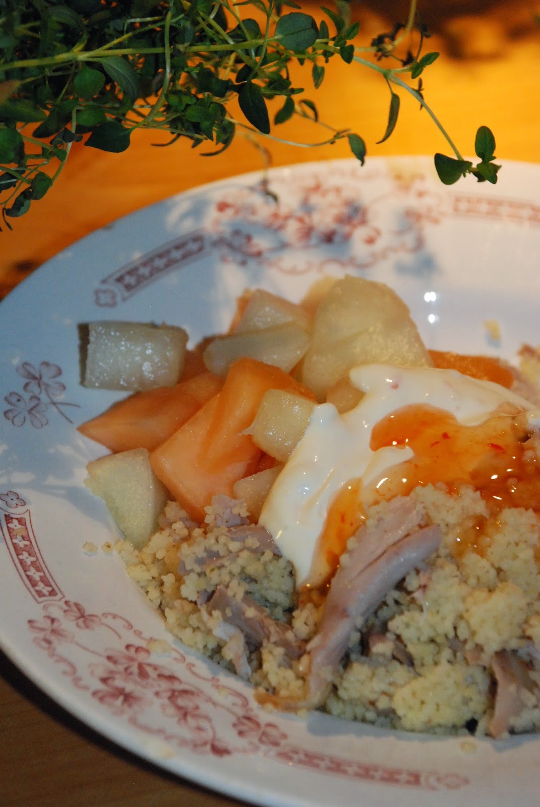 Smaskelismaskens Grillad kyckling med couscous och sweetchilisås