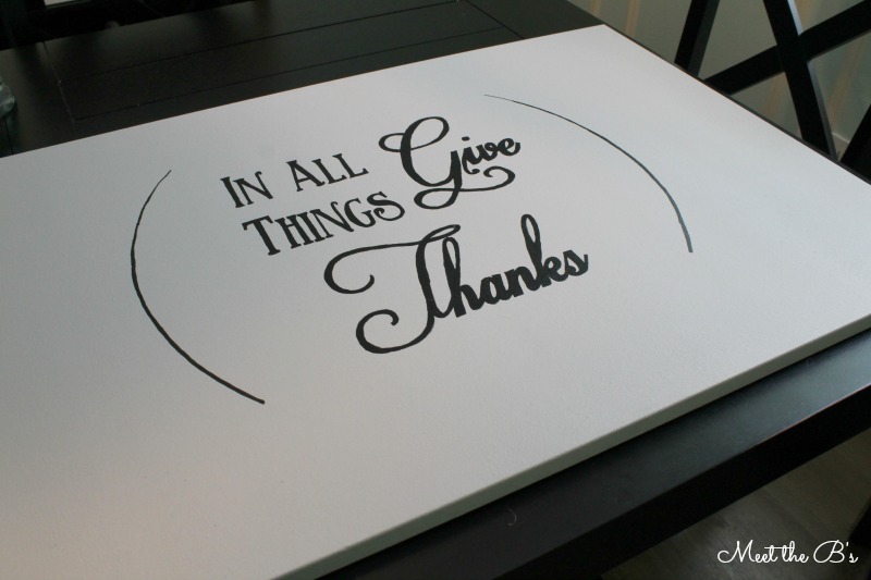 "In all things, give thanks." Dining room wall art | Meet the B's