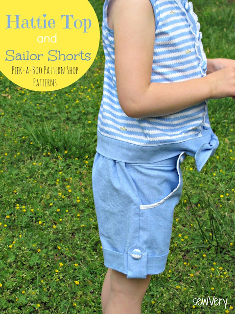 sewVery: The Hattie Button-Up Tank Pattern Test & Sailor Shorts