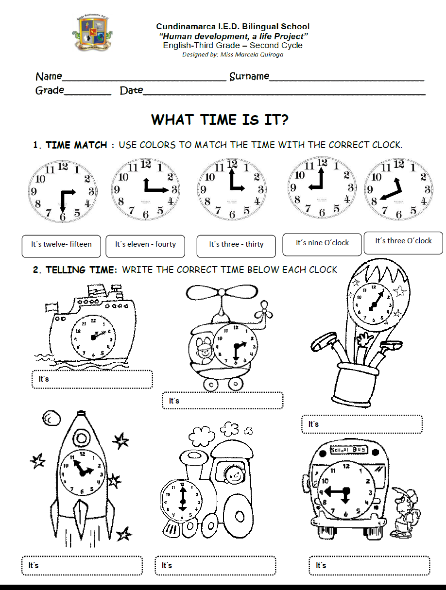 English Fourth Graders Zone MEALS TIME WORKSHEET