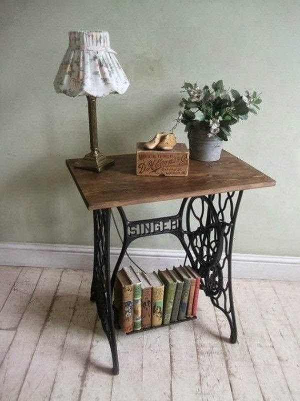 Old furniture redesign &#8211; the old sewing machine use as vintage furniture